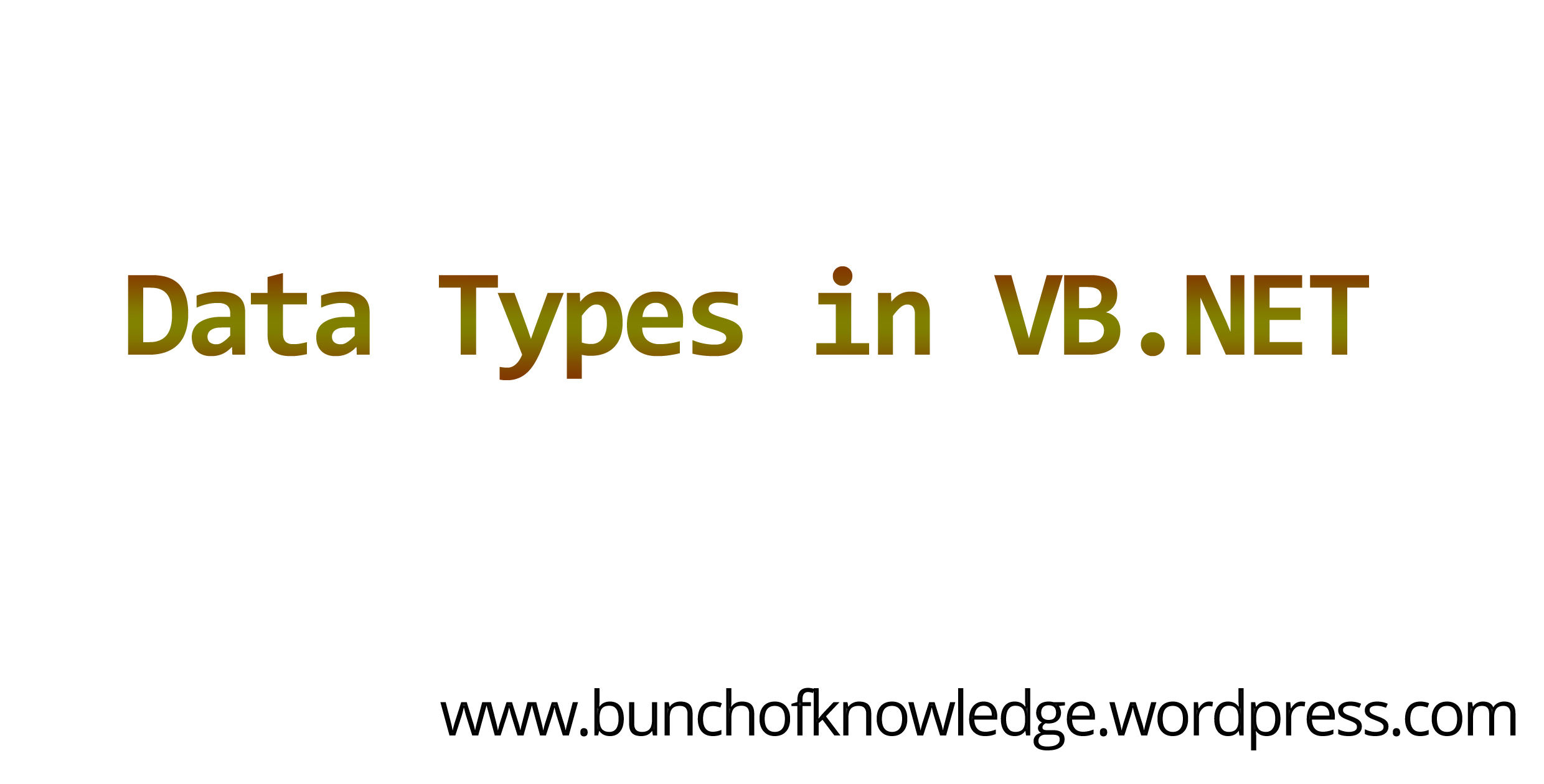 vb.net data types
